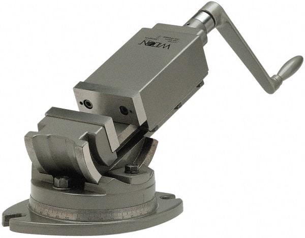 Wilton - 3" Jaw Width, 3" Jaw Opening Capacity, 2-Way Angle Swivel Machine Vise - Manual Operation, 1 Station, 11-1/4" Long x 5-45/64" High x 1-5/16" Deep, Alloy Steel - USA Tool & Supply