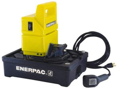Enerpac - 10,000 psi Electric Hydraulic Pump & Jack - 1 Gal Oil Capacity, 3-Way, 2 Position Valve, Use with Single Acting Cylinders, Advance, Hold & Retract - USA Tool & Supply