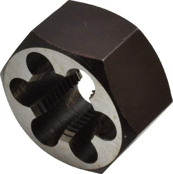 Interstate - 1-12 UNF Thread, 1-13/16" Hex, Right Hand Thread, Hex Rethreading Die - Carbon Steel, 1" Thick - Exact Industrial Supply