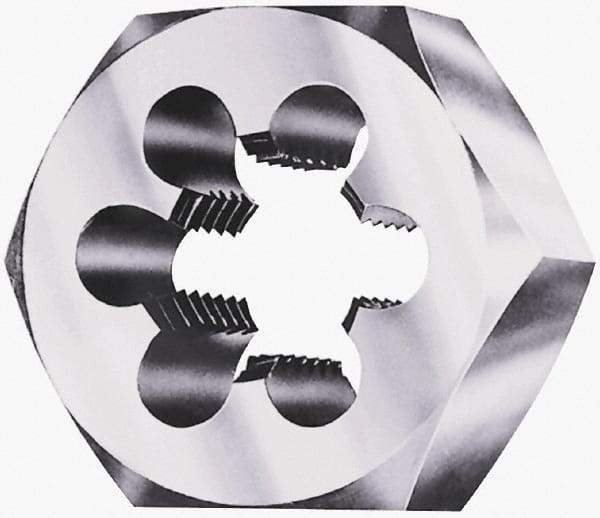 Interstate - 1-5/8 - 12 UNS Thread, 3-1/8" Hex, Left Hand Thread, Hex Rethreading Die - Carbon Steel, 1" Thick - Exact Industrial Supply