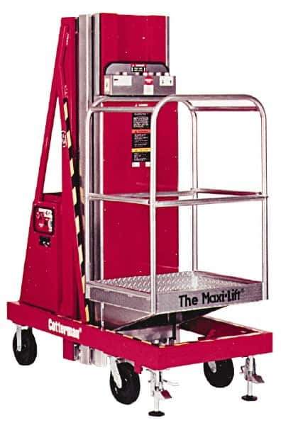 Cotterman - 400 Lb Capacity, 210" Lift Height, Portable Battery Operated Elevating Maintenance Lift - 77-1/2" Lowered Height, 30" Overall Width - USA Tool & Supply