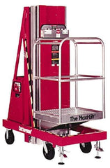 Cotterman - 400 Lb Capacity, 210" Lift Height, Portable Battery Operated Elevating Maintenance Lift - 77-1/2" Lowered Height, 30" Overall Width - USA Tool & Supply
