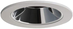 Cooper Lighting - 5-1/16 Inch Wide, White Reflector Fixture Trim - Aluminum - USA Tool & Supply