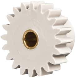 Made in USA - 24 Pitch, 0.833" Pitch Diam, 0.917" OD, 20 Tooth Spur Gear - 1/4" Face Width, 3/16" Bore Diam, 35/64" Hub Diam, 20° Pressure Angle, Acetal - USA Tool & Supply