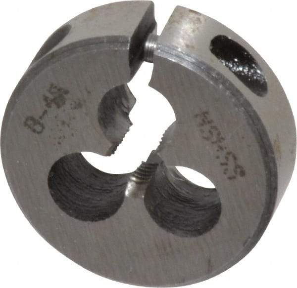 Interstate - #8-48 Thread, 13/16" Outside Diam High Speed Steel Round Die - Right Hand Thread, Adjustable - Exact Industrial Supply