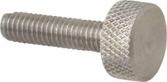Morton Machine Works - M4x0.70 Knurled Shoulderless Grade 303 Stainless Steel Thumb Screw - 21mm OAL, 9.5mm Head Diam x 5mm Head Height - USA Tool & Supply