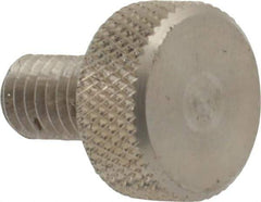Morton Machine Works - M5x0.80 Knurled Shoulderless Grade 303 Stainless Steel Thumb Screw - 14mm OAL, 11.5mm Head Diam x 5mm Head Height - USA Tool & Supply