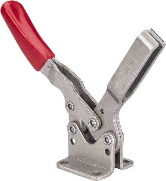 De-Sta-Co - 850 Lb Holding Capacity, Horizontal Handle, Manual Hold Down Toggle Clamp - 70° Handle Movement, 92° Bar Opening, U-Bar, Flanged Base, Electro-Plated Zinc, Stainless Steel - USA Tool & Supply