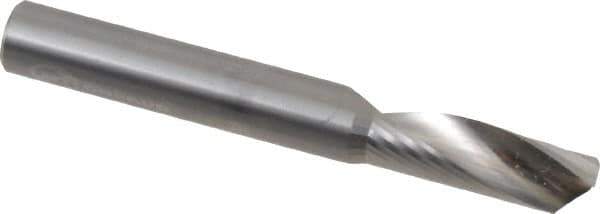 Onsrud - 3/8" Cutting Diam x 1-1/8" Length of Cut, 1 Flute, Upcut Spiral Router Bit - Uncoated, Right Hand Cut, Solid Carbide, 3" OAL x 3/8" Shank Diam, Single Edge, 22° Helix Angle - USA Tool & Supply