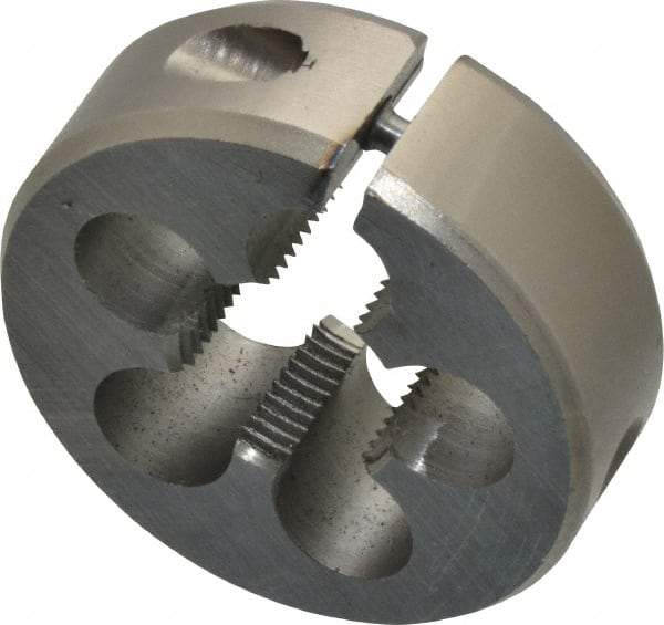 Interstate - 9/16-24 UNEF Thread, 1-1/2" Outside Diam High Speed Steel Round Die - Right Hand Thread, Adjustable - Exact Industrial Supply