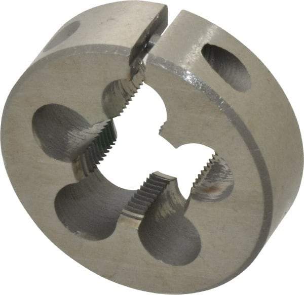 Interstate - 5/8-27 UNS Thread, 1-1/2" Outside Diam High Speed Steel Round Die - Right Hand Thread, Adjustable - Exact Industrial Supply