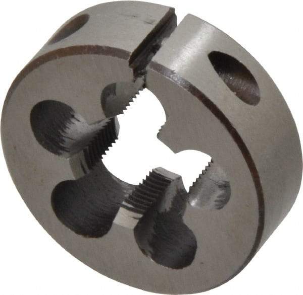 Interstate - 5/8-28 UNS Thread, 1-1/2" Outside Diam High Speed Steel Round Die - Right Hand Thread, Adjustable - Exact Industrial Supply