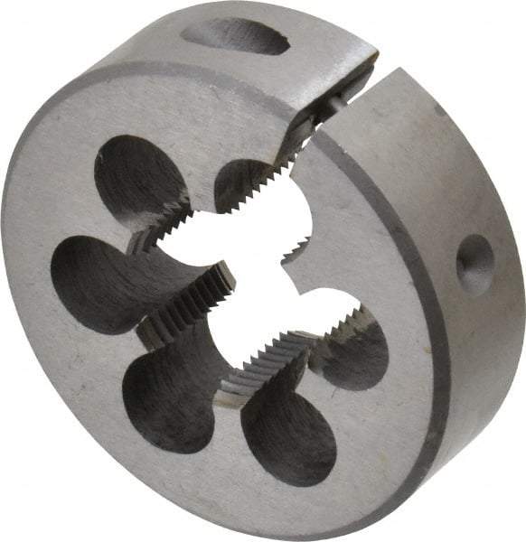 Interstate - 13/16-20 UNEF Thread, 2" Outside Diam High Speed Steel Round Die - Right Hand Thread, Adjustable - Exact Industrial Supply