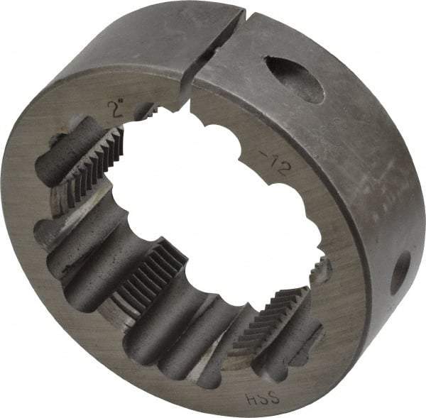 Interstate - 2-12 Thread, 3" Outside Diam High Speed Steel Round Die - Right Hand Thread, Adjustable - Exact Industrial Supply