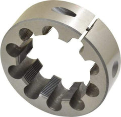 Interstate - 2-18 Thread, 3" Outside Diam High Speed Steel Round Die - Right Hand Thread, Adjustable - Exact Industrial Supply