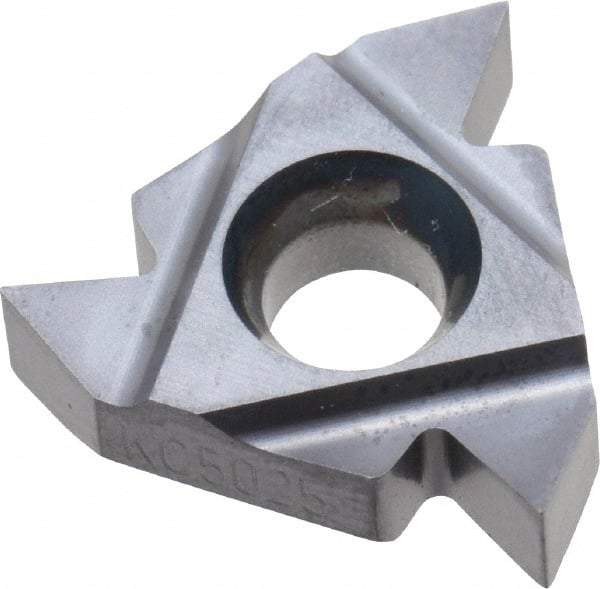 Kennametal - 16ER External Right Hand 48-8 Partial Profile 60° Laydown Threading Insert - Grade KC5025, TiAlN Coated Carbide, 9.53mm Inscribed Circle - USA Tool & Supply