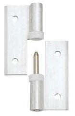 Sugatsune - 2-9/16" Long x 2-3/8" Wide x 9/64" Thick, Aluminum Cabinet Hinge - Aluminum Leaf with Polyacetal Bushing & 304 Pin, Aluminum Finish - USA Tool & Supply