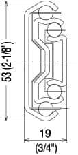 Sugatsune - 19-11/16" Slide Length, 21" Travel Length, Stainless Steel Ball Bearing Slide - 201 Lb Capacity at Full Extension - USA Tool & Supply