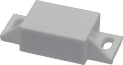 Sugatsune - 1-31/32" Long x 53/64" Wide x 1/2" High, Polyacetal, Neodymium & 316 Stainless Sealed Neodymium Magnet Catch - White Finish, 9.9 Magnetic Force, 15/16" Long Strike, 19/32" Wide Strike - USA Tool & Supply