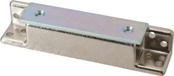 Sugatsune - 4-9/64" Long x 3/4" Wide x 27/32" High, Zinc Alloy Heavy Duty Magnetic Catch - Nickel Coated, 33 Magnetic Force, 2-61/64" Long Strike, 3/4" Wide Strike - USA Tool & Supply