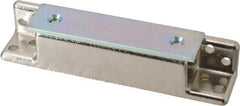 Sugatsune - 4-9/64" Long x 3/4" Wide x 27/32" High, Zinc Alloy Heavy Duty Magnetic Catch - Nickel Coated, 33 Magnetic Force, 2-61/64" Long Strike, 3/4" Wide Strike - USA Tool & Supply