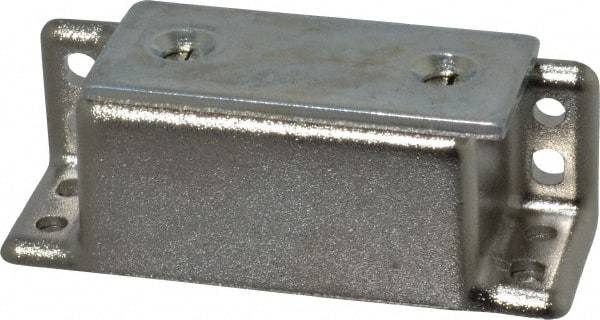 Sugatsune - 2-13/32" Long x 3/4" Wide x 3/4" High, Zinc Alloy Heavy Duty Magnetic Catch - Nickel Coated, 24.2 Magnetic Force, 1-11/16" Long Strike, 3/4" Wide Strike - USA Tool & Supply
