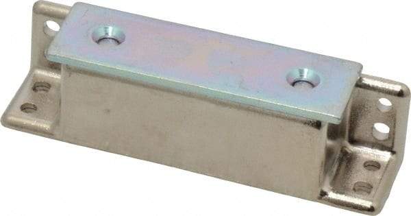 Sugatsune - 3-5/32" Long x 3/4" Wide x 3/4" High, Zinc Alloy Heavy Duty Magnetic Catch - Nickel Coated, 30.8 Magnetic Force, 2-3/8" Long Strike, 3/4" Wide Strike - USA Tool & Supply