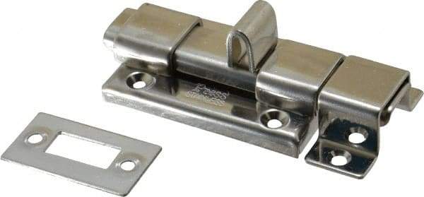 Sugatsune - 2-9/16" Long, 1-47/64" Wide Stainless Steel Slide Bolt - Polished - USA Tool & Supply