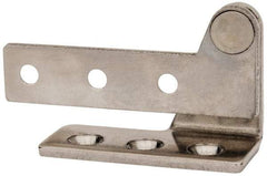 Sugatsune - 2-9/16" Long x 1-1/8" Wide x 1/8" Thick, Satin Finish Stainless Steel, Left Hand Overlay Pivot Hinge - 5/16" Pin Diam - USA Tool & Supply