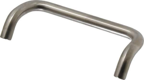 Sugatsune - 15/32" Handle Diam, Satin Finish Stainless Steel Drawer Pull - 1-31/32" Projection, 5-3/64" Center to Center, 5-1/2" Wide - USA Tool & Supply