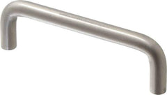 Sugatsune - 25/64" Handle Diam, Satin Finish Stainless Steel Drawer Pull - 1-3/8" Projection, 4" Center to Center, 316 Grade, 4-3/8" Wide - USA Tool & Supply