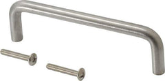 Sugatsune - 5/16" Handle Diam, Satin Finish Stainless Steel Drawer Pull - 1-11/32" Projection, 4" Center to Center, 316 Grade, 4-5/16" Wide - USA Tool & Supply