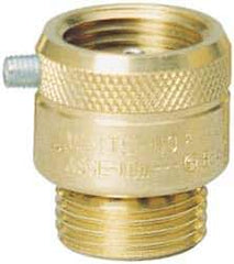 Watts - 3/4" Pipe, Brass, Coated Brass, Hose Connection Vacuum Breaker - Brass Seal, Stainless Steel Spring, FNPT x MNPT End Connections - USA Tool & Supply