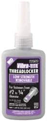 Vibra-Tite - 50 mL Bottle, Purple, Low Strength Liquid Threadlocker - Series 111, 24 hr Full Cure Time, Hand Tool Removal - USA Tool & Supply