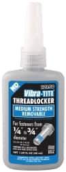 Vibra-Tite - 50 mL Bottle, Blue, Medium Strength Liquid Threadlocker - Series 121, 24 hr Full Cure Time, Hand Tool Removal - USA Tool & Supply