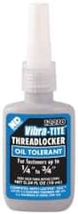 Vibra-Tite - 10 mL Bottle, Blue, Medium Strength Liquid Threadlocker - Series 122, 24 hr Full Cure Time, Hand Tool Removal - USA Tool & Supply