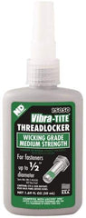 Vibra-Tite - 50 mL Bottle, Green, Medium Strength Liquid Threadlocker - Series 150, 24 hr Full Cure Time, Hand Tool Removal - USA Tool & Supply