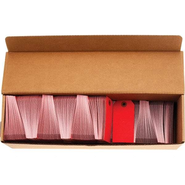 NMC - 1-7/8" High x 3-3/4" Long, Safety & Facility Blank Tag - 1 Side, Red Cardstock - USA Tool & Supply