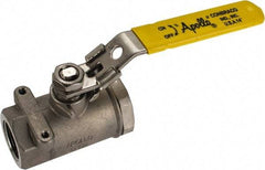 Apollo - 3/4" Pipe, Standard Port, Stainless Steel Standard Ball Valve - 2 Piece, NPT Ends, Locking Lever Handle, 600 WOG, 150 WSP - USA Tool & Supply