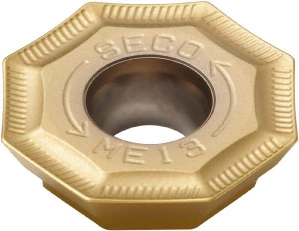 Seco - OFMT050405 ME12 Grade F40M Carbide Milling Insert - TiAlN/TiN Finish, 0.1874" Thick, 0.5236" Inscribed Circle - USA Tool & Supply