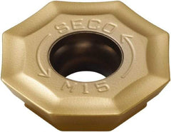 Seco - OFMT070405 M15 Grade F40M Carbide Milling Insert - TiAlN/TiN Finish, 0.1913" Thick, 0.7094" Inscribed Circle - USA Tool & Supply