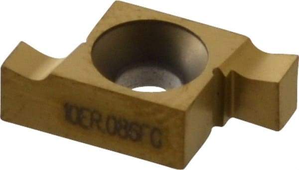 Seco - 08610ER FG Grade CP500, 0.086" Cutting Width Carbide Grooving Insert - 0.086" Max Depth of Cut, Right Hand, TiAlN/TiN Finish - USA Tool & Supply