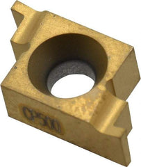 Seco - 03010NR FG Grade CP500, 0.03" Cutting Width Carbide Grooving Insert - 0.03" Max Depth of Cut, Right Hand, TiAlN/TiN Finish - USA Tool & Supply