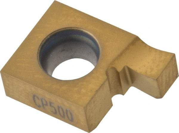 Seco - 0869NL FG Grade CP500, 0.086" Cutting Width Carbide Grooving Insert - 0.086" Max Depth of Cut, Left Hand, TiAlN/TiN Finish - USA Tool & Supply