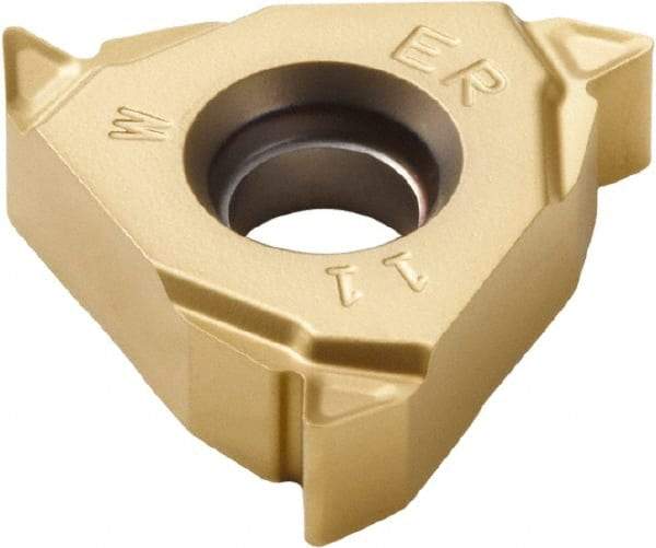 Seco - 16ER External Right Hand 14 Whitworth Laydown Threading Insert - Grade CP500, TiAlN/TiN Coated Carbide, 9.53mm Inscribed Circle - USA Tool & Supply