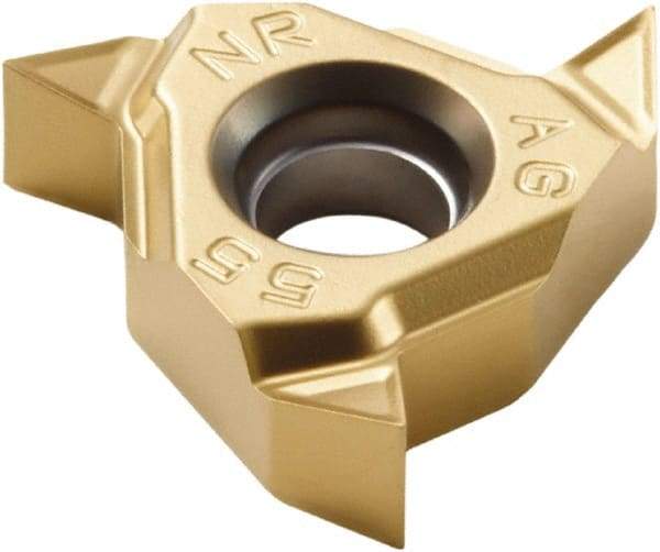 Seco - 16NR Internal Right Hand 14-8 Partial Profile 55° Laydown Threading Insert - Grade CP500, TiAlN/TiN Coated Carbide - USA Tool & Supply