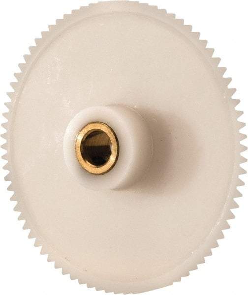 Made in USA - 48 Pitch, 2-1/4" Pitch Diam, 2.292" OD, 108 Tooth Spur Gear - 1/4" Face Width, 1/4" Bore Diam, 39/64" Hub Diam, 20° Pressure Angle, Acetal - USA Tool & Supply