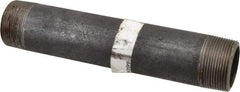 Made in USA - Schedule 80, 9" Long Black Pipe Nipple - Threaded - USA Tool & Supply