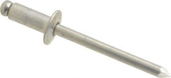 Marson - Button Head Aluminum Open End Blind Rivet - Aluminum Mandrel, 0.188" to 1/4" Grip, 3/8" Head Diam, 0.192" to 0.196" Hole Diam, 0.45" Length Under Head, 3/16" Body Diam - USA Tool & Supply