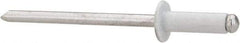 Marson - Button Head Aluminum Open End Blind Rivet - Aluminum Mandrel, 0.188" to 1/4" Grip, 1/4" Head Diam, 0.129" to 0.133" Hole Diam, 0.4" Length Under Head, 1/8" Body Diam - USA Tool & Supply